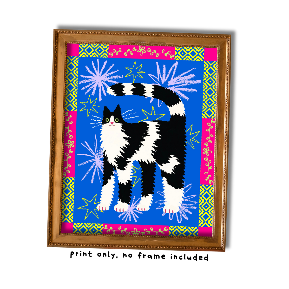 Tuxedo Cat Art Print - 8"x10"