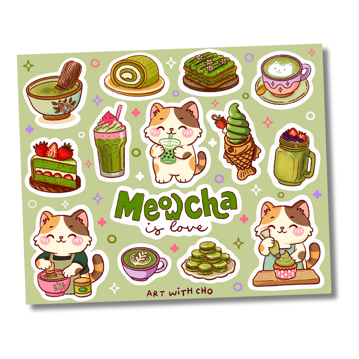 Matcha Cats - Sticker Sheet