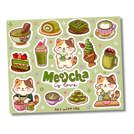 Matcha Cats - Sticker Sheet