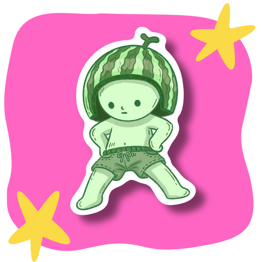 Watermelon Green Guy Vinyl Sticker