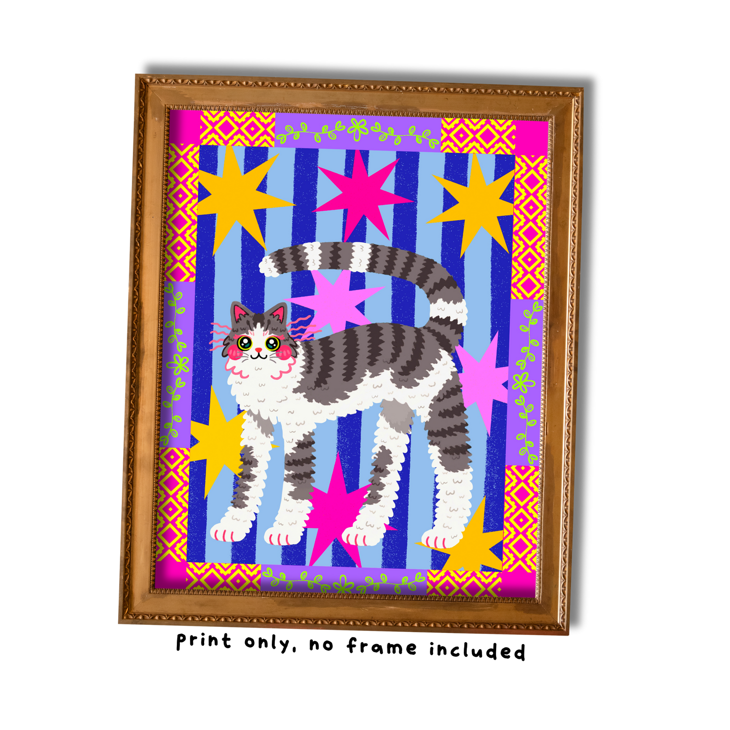 Grey Cat Art Print - 8"x10"