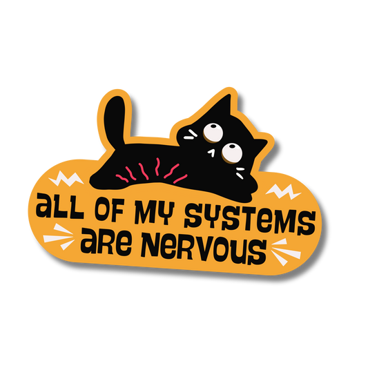 Nervous Cat Vinyl Sticker