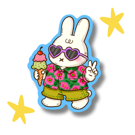 Ice cream Miffy Cat Vinyl Sticker