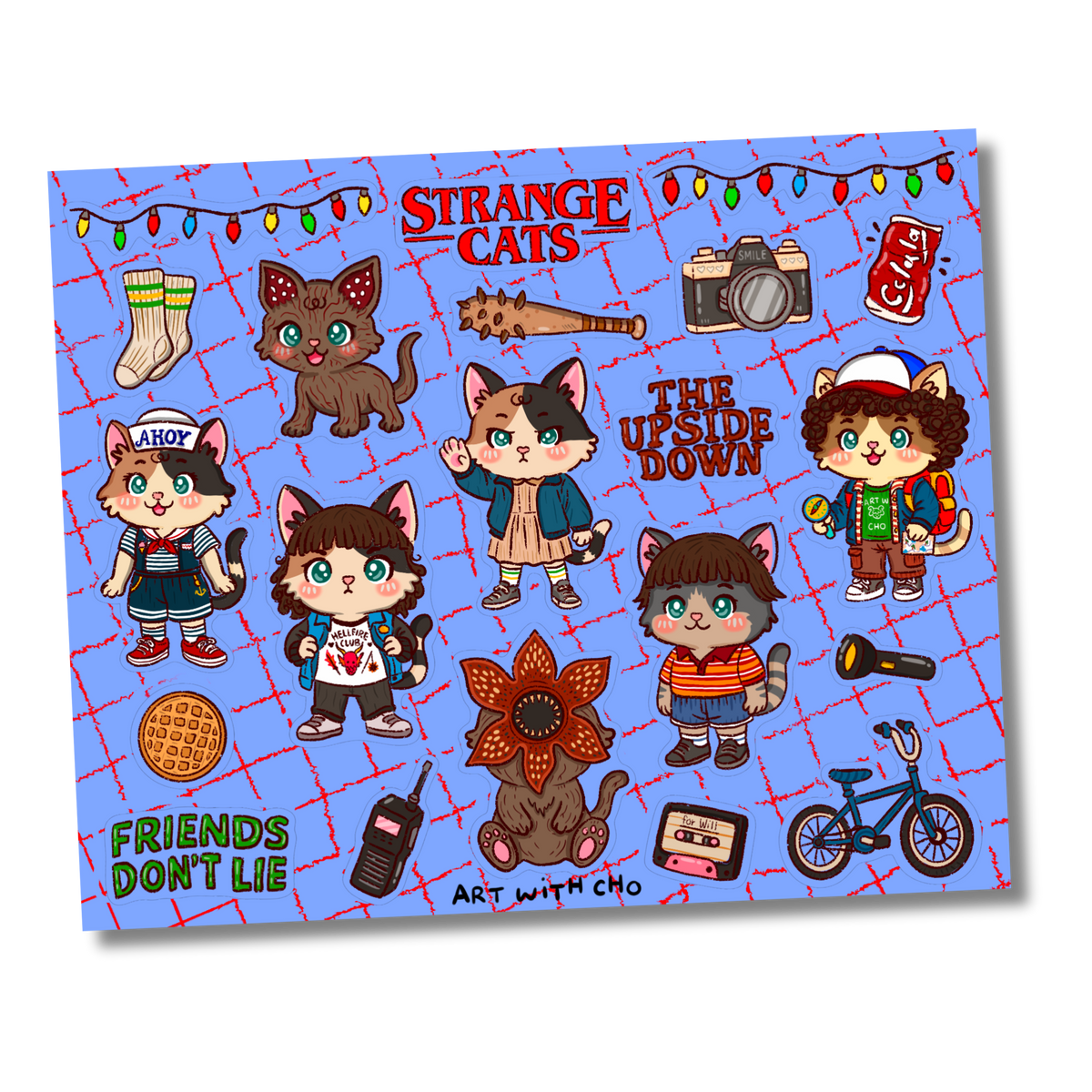 Strange Cats - ST inspired Sticker Sheet