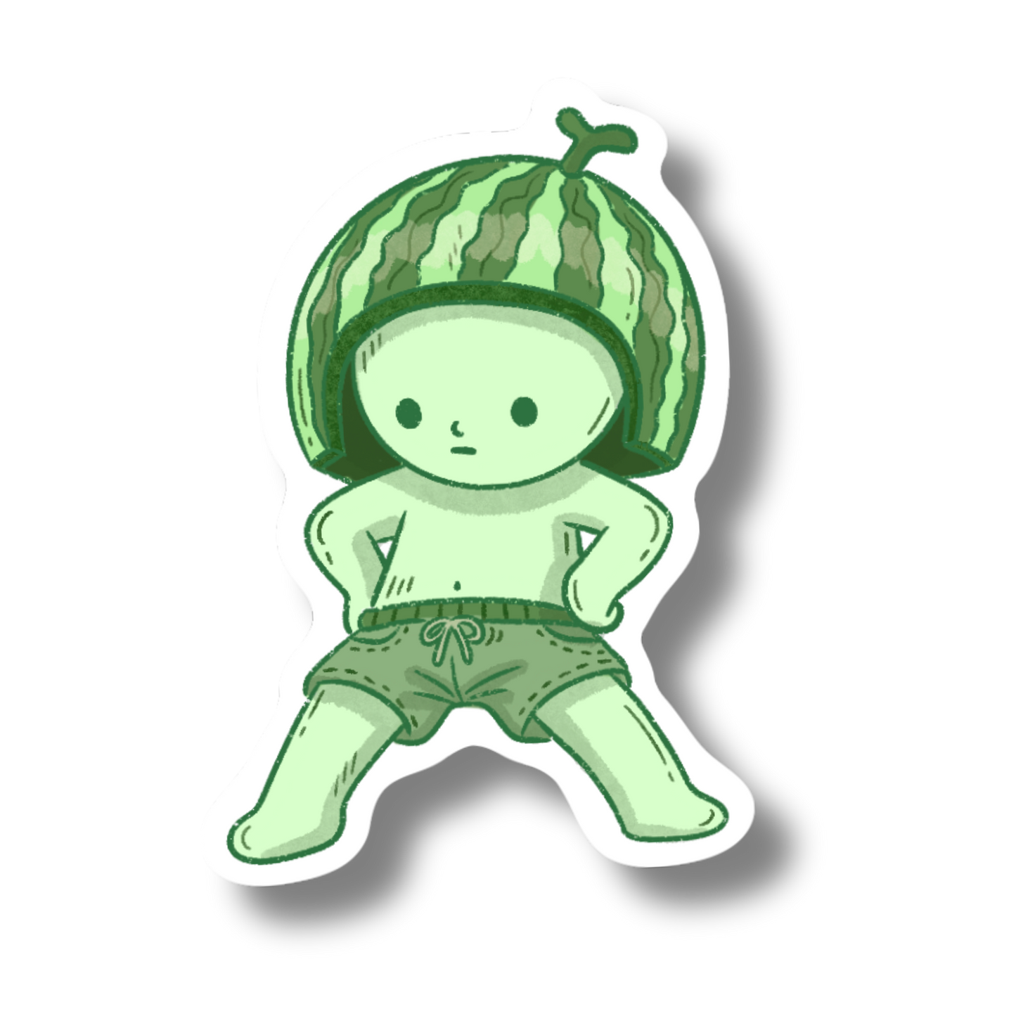 Watermelon Green Guy Vinyl Sticker