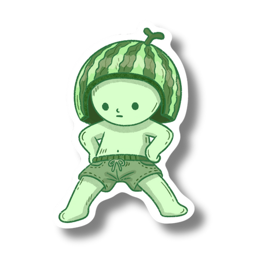 Watermelon Green Guy Vinyl Sticker