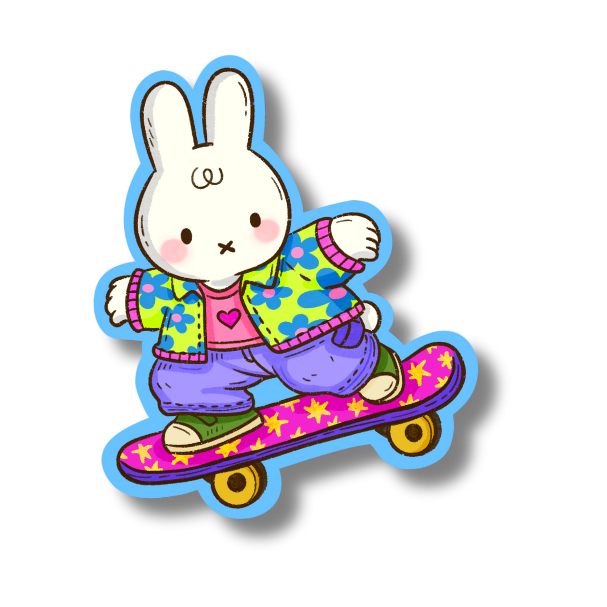 Skateboard Bunny Vinyl Sticker