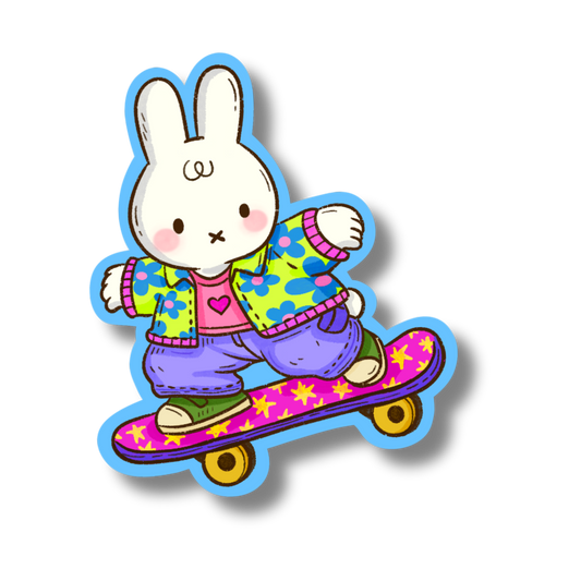 Skateboard Bunny Vinyl Sticker