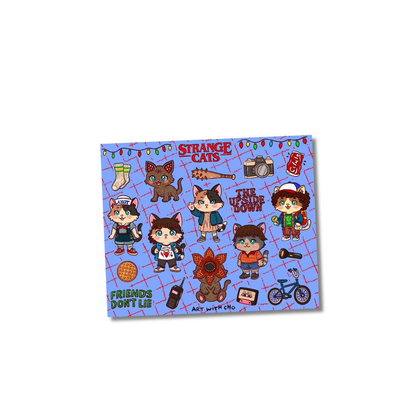 Strange Cats - ST inspired Sticker Sheet