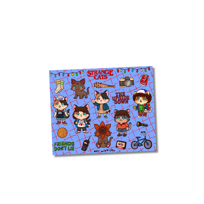 Strange Cats - ST inspired Sticker Sheet