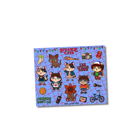 Strange Cats - ST inspired Sticker Sheet