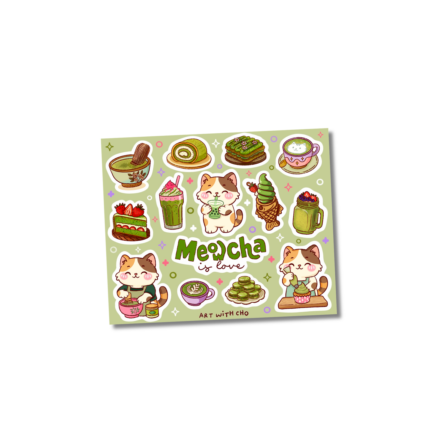 Matcha Cats - Sticker Sheet