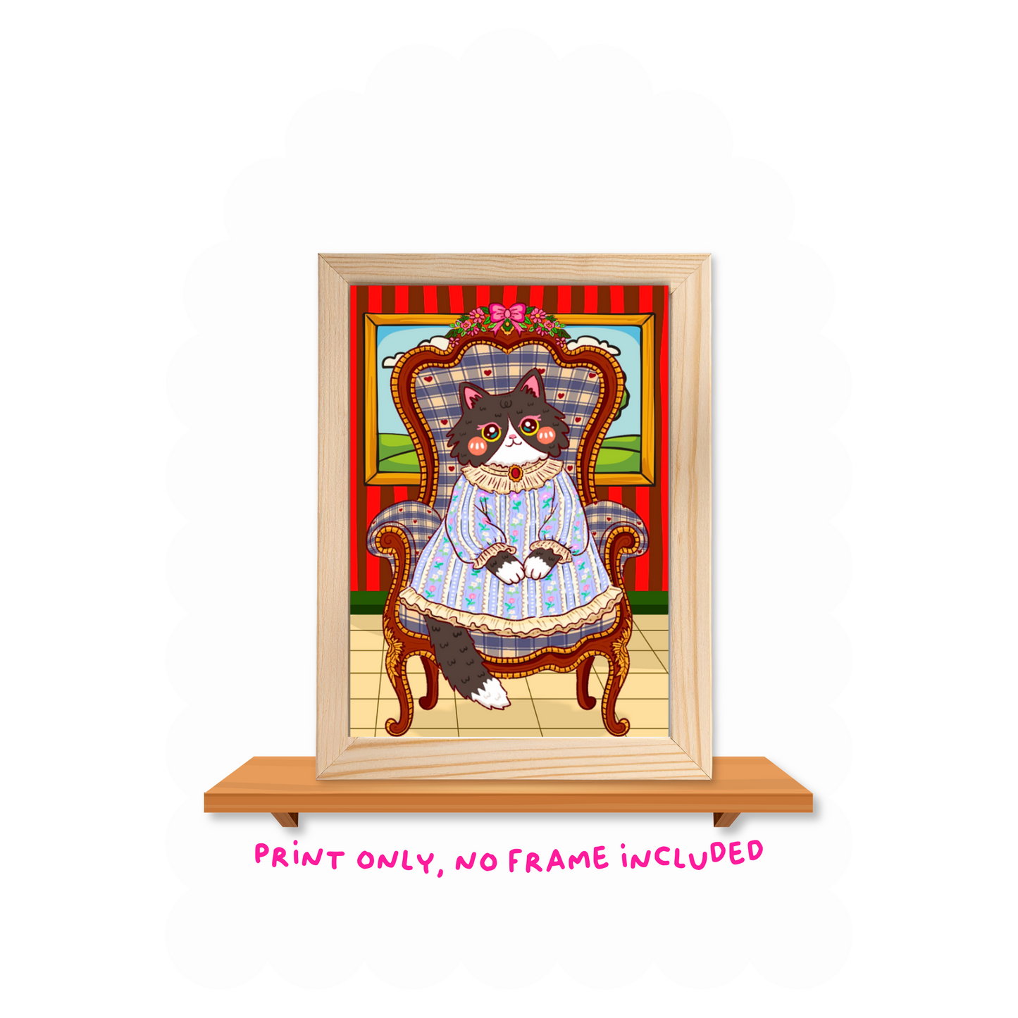 Cat in a chair Art Print - 4"x6"