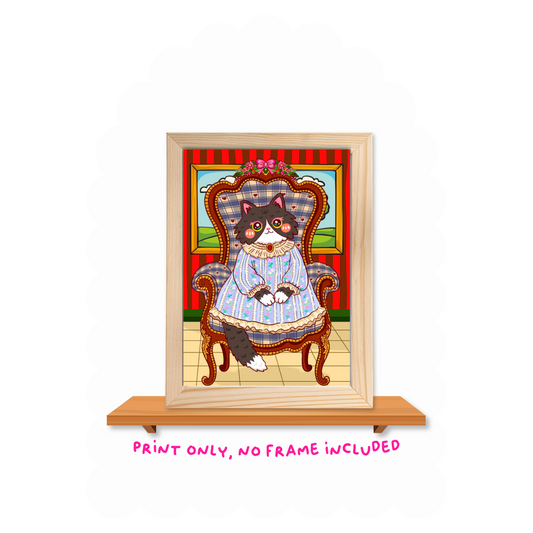 Cat in a chair Art Print - 4"x6"